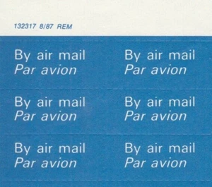 ENGLAND Airmail Label Complete Sheet Mint Never Used 1987 - Picture 1 of 2