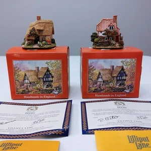 Lilliput Lane lot - Nest Egg Best Friends in box w deed L2255 L2079 1997 1998 - Picture 1 of 19