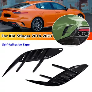 Gloss Black Rear Bumper Side Vent Fender Cover Trim Fit Kia stinger 2018-2023 - Foto 1 di 8