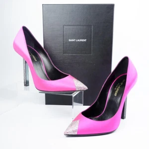 Saint Laurent Gr. 37,5 Damen Pumps mit Steinverzierung spitz zulaufend in Rosa - Bild 1 von 19