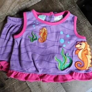 Vintage Simply Basic Baby Girls Clothes SZ 3-6M 2pc Set Embroidered Outfit VTG - Picture 1 of 9