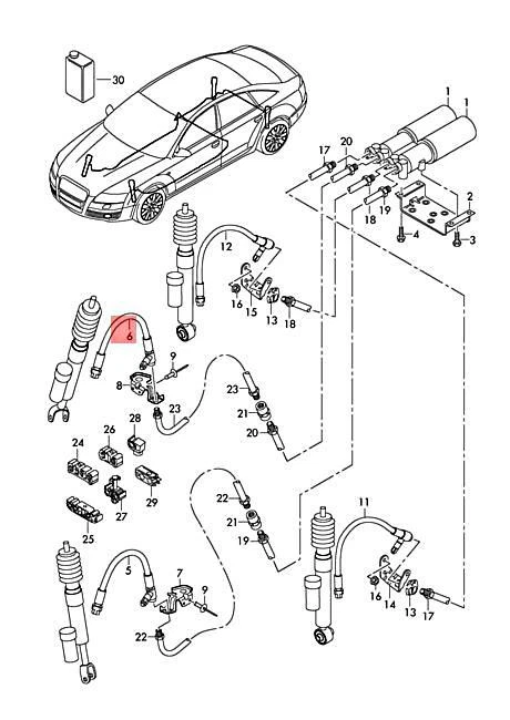 AUDI AUDI RS6RS6 PLUS AVANT QU. TUBO/MANGUERA LÍNEA DELANTERA DERECHA 4F0616712K Foto 1 de 1