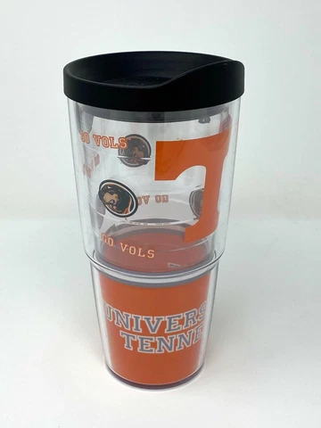 University of Tennessee UT 24 oz Tervis Tumbler Cup with Black Lid Cover