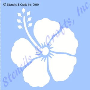 6" HIBISCUS STENCIL FIORE FIORI TROPICALI MOTIVO STENCIL MODELLO ARTIGIANALE NUOVO - Foto 1 di 1