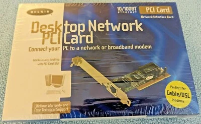 Belkin Desktop Network PCI Card Ethernet LAN Adapter 10/100M F5D5000 - Image 1 of 4
