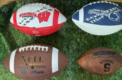 PELOTAS DE FÚTBOL UNIVERSITARIO DE LA NCAA - PENN STATE, SIRACUSA, WISCONSIN Y VIRGINIA OCCIDENTAL Foto 1 de 4