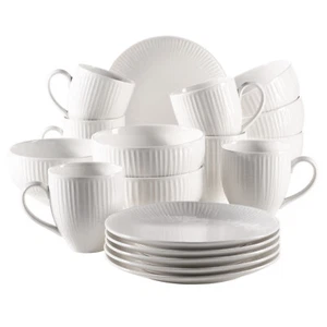 Mäser 931462 Frühstücksset Dalia für 6 Personen, Porzellan, weiß (1 Set, 18-teil - Bild 1 von 5