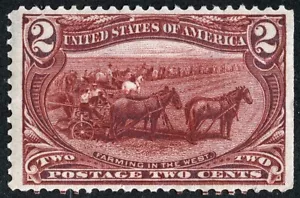 US Sc 286 Copper Red 2¢ 1898 Mint Never Hinged Original Gum Trans-Miss Expo - Picture 1 of 1