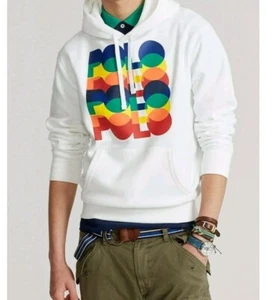 Polo Ralph Lauren Mens XLT White Stacked 3D Logo Graphic Fleece Hoodie New! - Picture 1 of 6