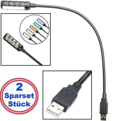 2 x PROFI USB Schwanenhalslampe mit Multicolour LED Leselampe Leuchte Flexilight - Bild 1 von 4