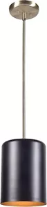 Kenroy 94160BLAB Porter 1 Light Mini Pendants, Small, Black w/ Antique Brass - Picture 1 of 2