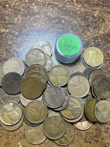 1923-S LINCOLN WHEAT CENT  ROLL, 50 COINS, SEMI-KEY DATE, AG/CULL COINS, roll #3 Cover