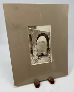 ThriftCHI ~ Original Water Color Art Transportation Archway Matted - Picture 1 of 6