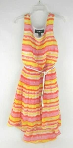 Amy Byer Dress Girl's/ Kid's Sz 7 High Low Hem Sleeveless Multi- Colored Striped - Picture 1 of 12