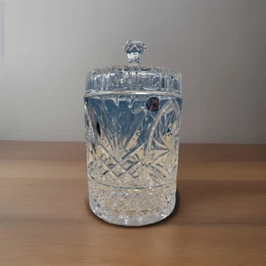 Tarro de galletas/galletas de cristal de plomo St. George con tapa - como nuevo - 8,5” de alto nuevo con etiquetas - Imagen 1 de 7