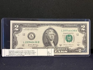 99% Extremely Cool!Vampire Fancy Serial Number!2017A FW-L seires, Two-Dollar $2 - Picture 1 of 4