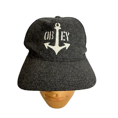 Boné Obey Hat adulto SnapBack cinza com âncora - Imagem 1 de 4