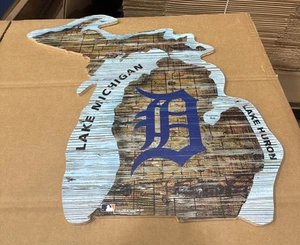 Detroit Tigers 12'' Road Map State Cutout Sign - Picture 1 of 3