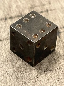 RARE old expertly crafted solid steel single dice remnant 080925@ - Picture 1 of 3