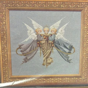 Lavender and Lace Cross Stitch Chart DMC “Heavenly Girls” Angel Pattern - Picture 1 of 4