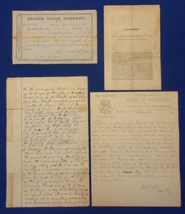 UNDINE FIRE Co., STONINGTON, CT: 4 1800's Pcs. of Manuscript & Printed Ephemera. - Picture 1 of 6