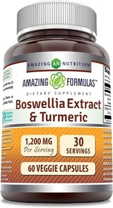 Amazing Formulas Boswellia Extract & Turmeric Supplement | 1200 Mg Per... - Picture 1 of 3