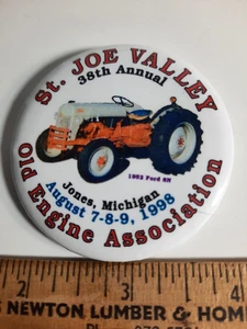 St. Joe Valley Old Engine Association Jones Michigan 1998 Pinback Button Tractor - Picture 1 of 2