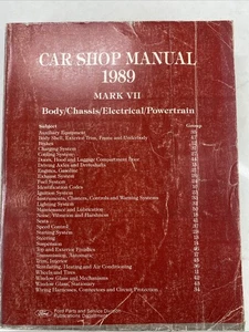 1989 Lincoln Mark VII Service Shop Manual Body Chassis Electrical Powertrain - Bild 1 von 9
