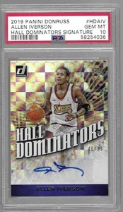 ALLEN IVERSON 2019 PANINI DONRUSS HALL DOMINATORS SIGNATURE PSA 10 GEM MINT AUTO - Picture 1 of 1