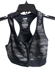 Damen Avia Schwarz Camouflage Kompressions Sport BH Gr. XL Frontreißverschluss - Bild 1 von 3