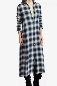 Polo Ralph Lauren Plaid Twill Maxi Dress, Size 8 with matching belt - Picture 1 of 18
