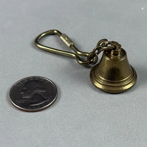 Vintage Mini Messing Glocke Charm Anhänger Schlüsselanhänger Schlüsselring #55991 - Bild 1 von 4