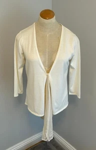 WALLIS LIGHTWEIGHT CREAM KNIT -EDGE TO EDGE TIE FRONT TOP -S16 - Picture 1 of 2