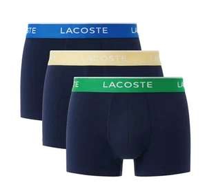 Lacoste Herren 3er Pack Boxershorts Unterwäsche in Schwarz / Blau / Grün / Pink - Bild 1 von 5