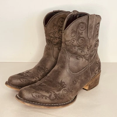 Botas para mujer ROPER Short Stuff punta corta en relieve marrón 9,5 Foto 1 de 4