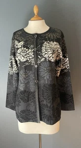 Alpaka Pullover Mantel schwarz weiß und blau Größe L Neu mit Etikett - Bild 1 von 2