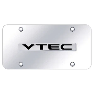 Placa de matrícula cromada con licencia con nombre cromado para Honda VTEC - AUGD2026 - Imagen 1 de 2