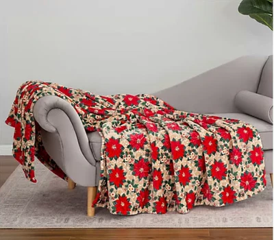 Berkshire 60" x 80" VelvetSoft Winter Floral Throw Blanket in Gift Box