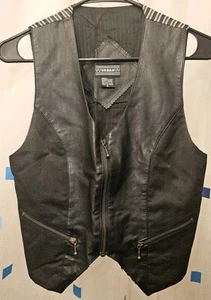 Urban Echt Leder Weste Damen M Biker Punk Grunge Taschen Reißverschluss verstellbar - Bild 1 von 16