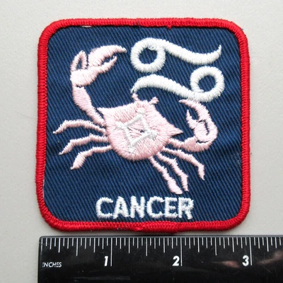 ⭐VINTAGE CANCER ZODIAC SIGN ZODIAC SYMBOL CRAB SEW ON COLLECTIBLE PATCH - Image 1 of 4