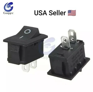 1 PC Black Push Button Mini Switch 6A-10A 250V KCD1-101 2Pin Snap-in On/Off - Picture 1 of 3
