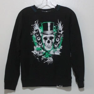Shaun White Music Skeleton Graphic Black Pull Over Sweater - Picture 1 of 5