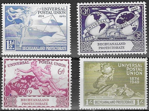 Stamps Bechuanaland 1949 KGVI UPU Anniversary set of 4 MH SG138-141 Cover