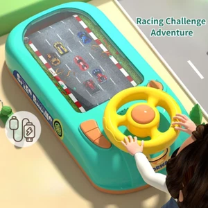New Children'S Electronic Adventure Game Steering Wheel Racing Cars Driving Toys - Picture 1 of 15