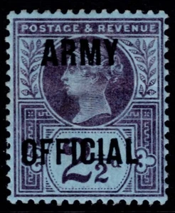 1896 SG O44 ARMY OFFICIAL 2 1/2d Jubilee Fine Mounted Mint Cat. £50.00 - Picture 1 of 1