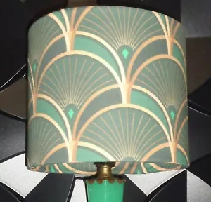 Art Deco Machine Age Contemporary Lamp Shade w/Designer Fabric - "High Art Deco" - Picture 1 of 10