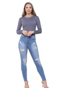 Enzo Womens Skinny Stretch Jeans Ladies  Denim Slim Fit Pants UK Size 6-26