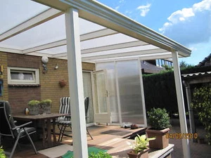 Terrassendach Alu weiss 8mm Glas Terrassenüberdachung 7 x 2,5m - Bild 1 von 24