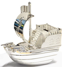 Personalised Silver Pirate Ship Piggy Money Box for Boys 