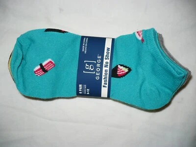 Paquete oriental de 6 pares de calcetines George para hombre de moda novedad no show talla 6-12 Foto 1 de 2